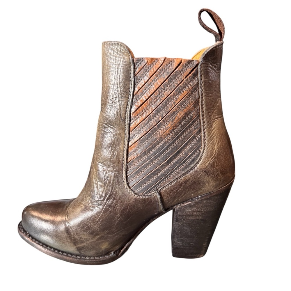 Bed Stu Distressed Brown Ankle Booties